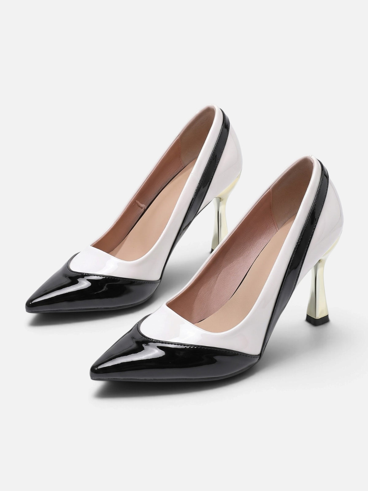 Escarpins Femme Vernis Bicolore Bout Pointu