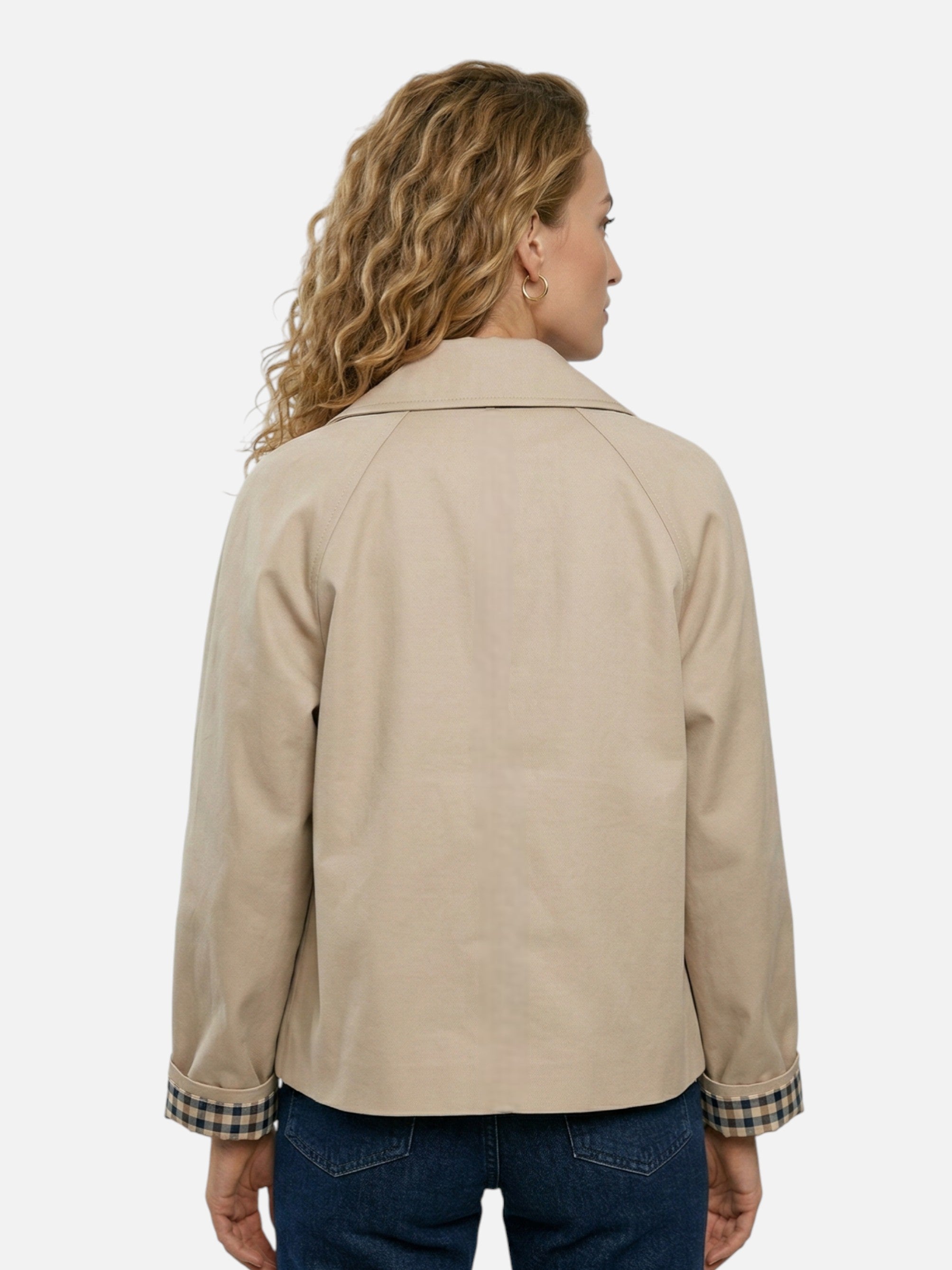 Chaqueta abotonada de manga larga para mujer – Estilo casual chic