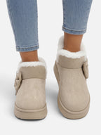 Women's Faux Fur Bow Platform Slippers