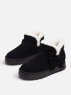Women's Faux Fur Bow Platform Slippers