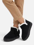 Women's Faux Fur Bow Platform Slippers