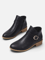 Bottines Femme Cuir Bride Boucle