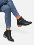 Bottines Femme Cuir Bride Boucle