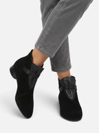 Bottines Femme Effet Daim Sangle Zip Arrière