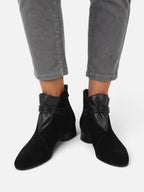 Bottines Femme Effet Daim Sangle Zip Arrière