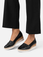 Mocassins Compensés Femme Paillettes