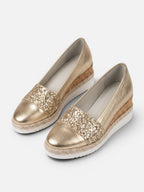 Mocassins Compensés Femme Paillettes