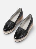 Mocassins Compensés Femme Paillettes