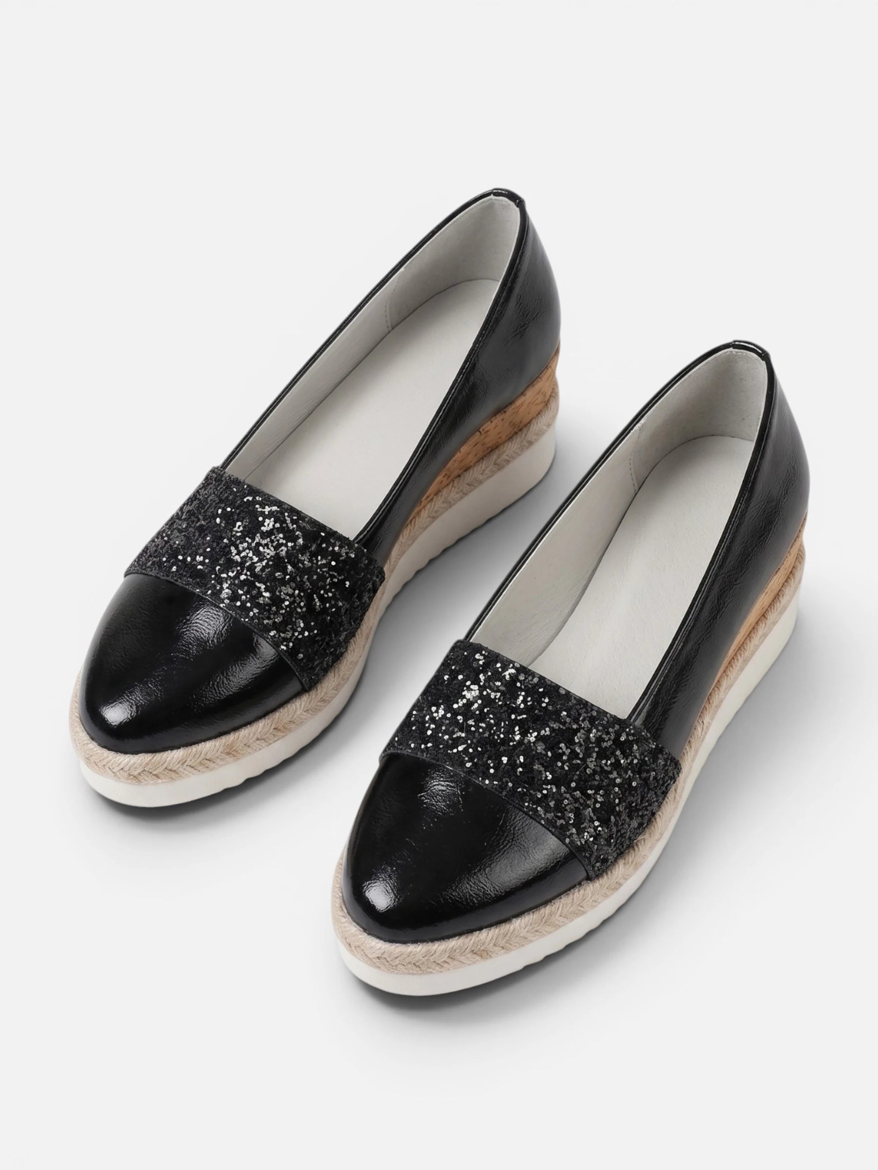 Mocassins Compensés Femme Paillettes