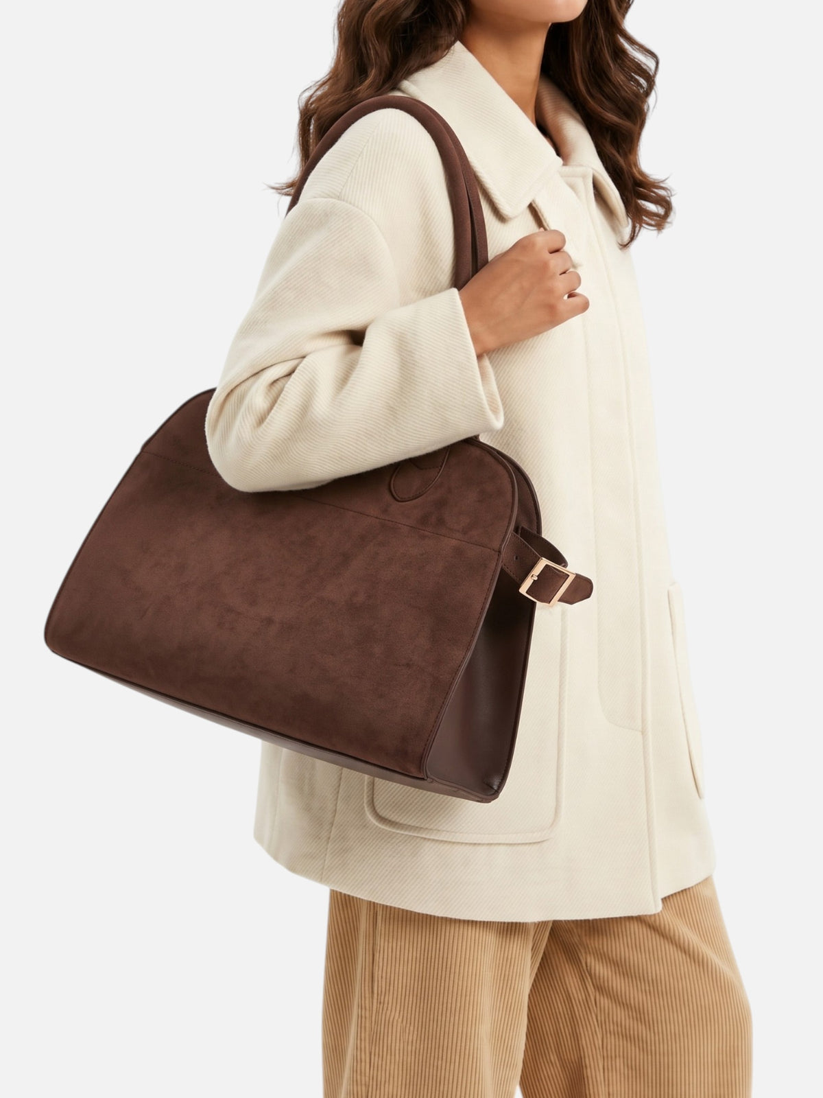 Sac Cabas Suédine Femme Double Anse