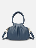Women’s Leather Ruched Ring Handle Bag