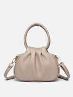 Women’s Leather Ruched Ring Handle Bag