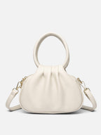 Women’s Leather Ruched Ring Handle Bag
