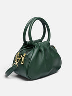 Women’s Leather Ruched Ring Handle Bag