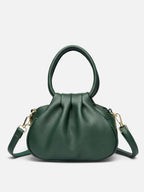 Women’s Leather Ruched Ring Handle Bag