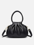 Women’s Leather Ruched Ring Handle Bag