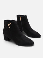 Bottines Femme Détail Métal Zip Latéral