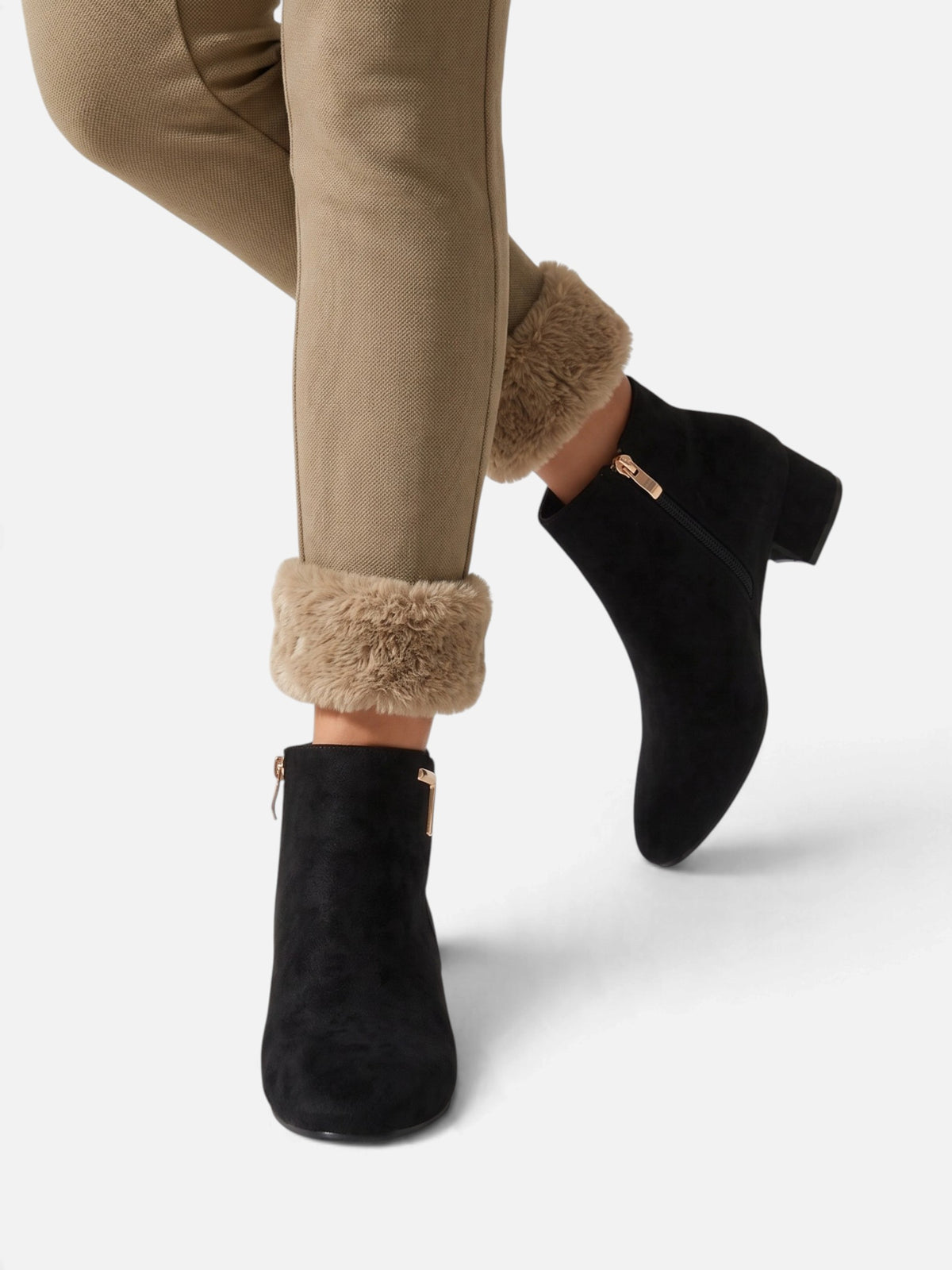 Bottines Femme Détail Métal Zip Latéral