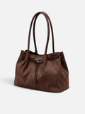 Sac Cabas Femme Suédine Porté Épaule Détail Ceinture à Boucle