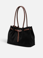Sac Cabas Femme Suédine Porté Épaule Détail Ceinture à Boucle