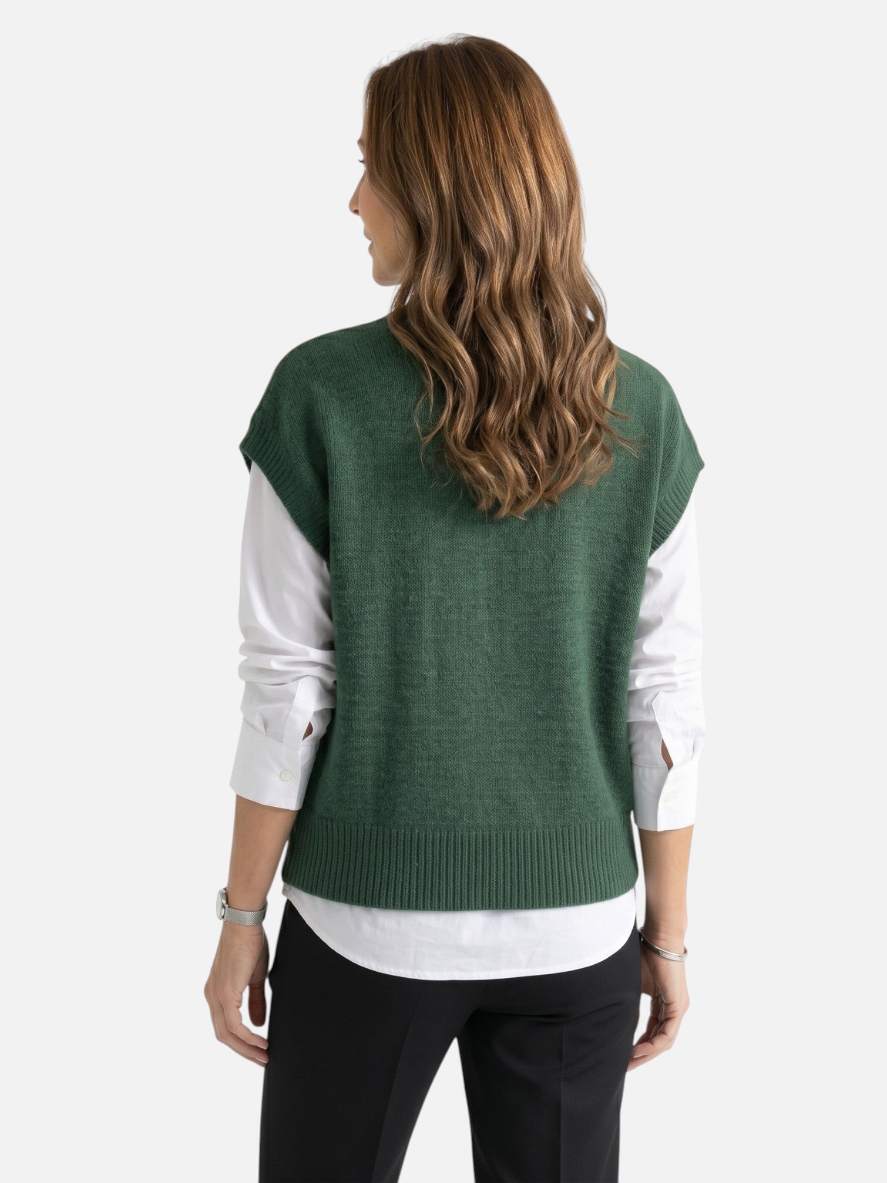 Gilet Femme Sans Manches Fleur en Relief Maille