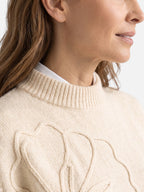 Gilet Femme Sans Manches Fleur en Relief Maille