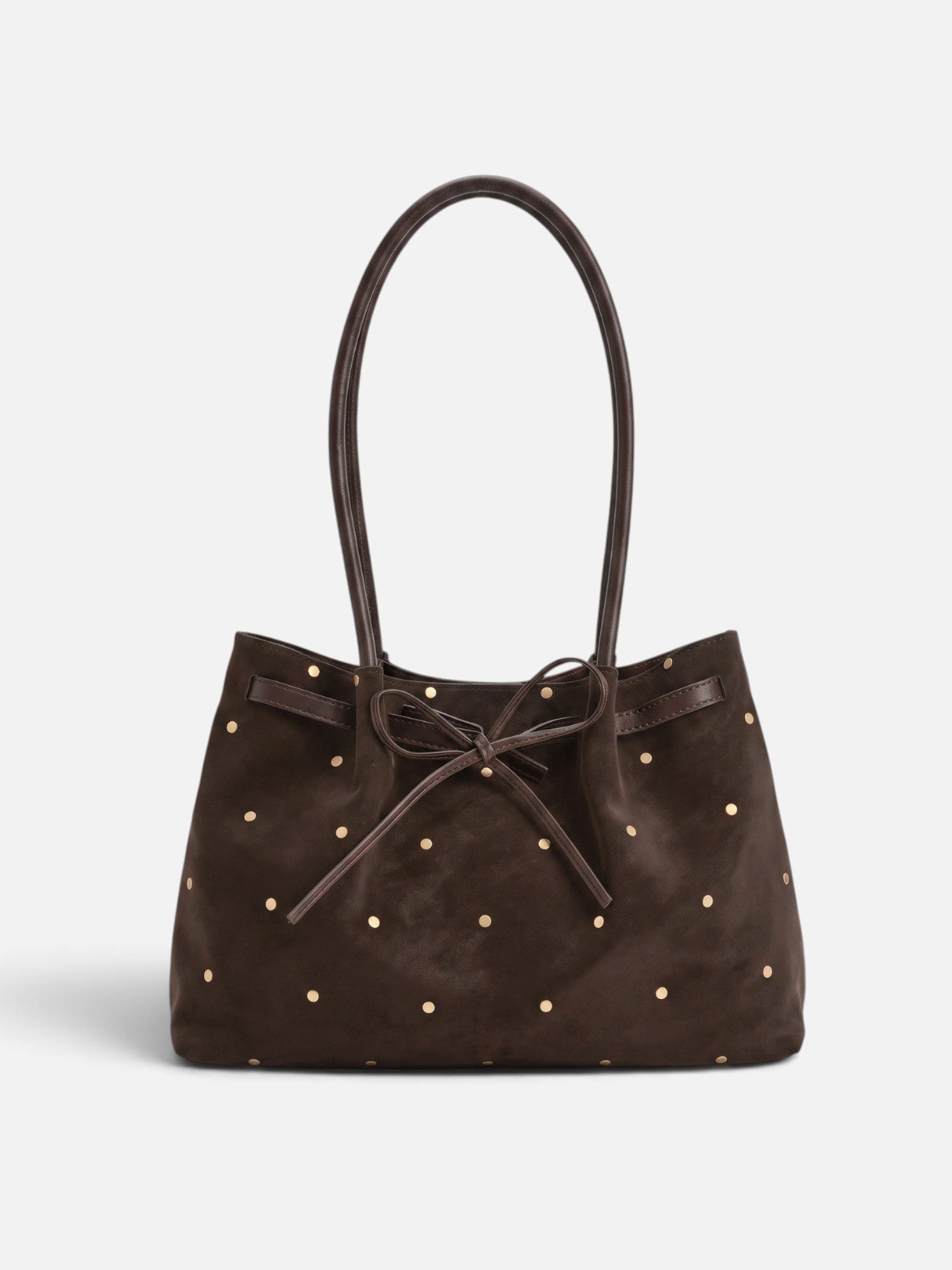 Sac Cabas Femme en Daim Clouté à Nœud