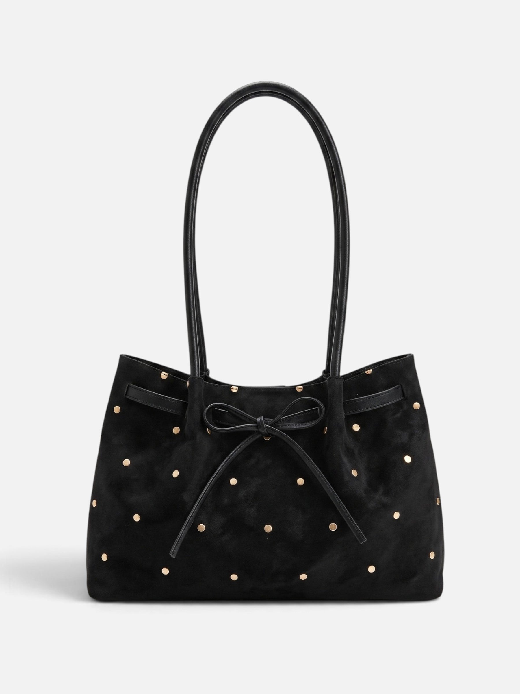 Sac Cabas Femme en Daim Clouté à Nœud