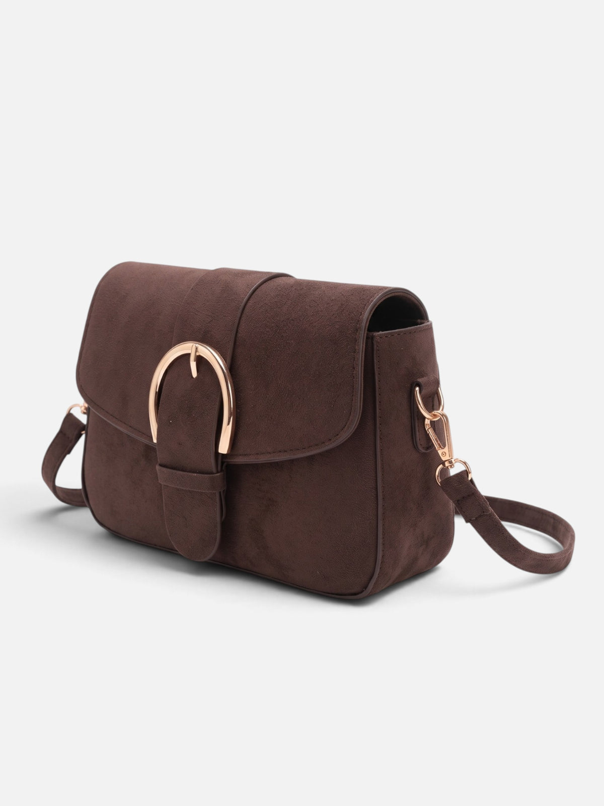 Sac Bandoulière Femme Suédine Détail Boucle