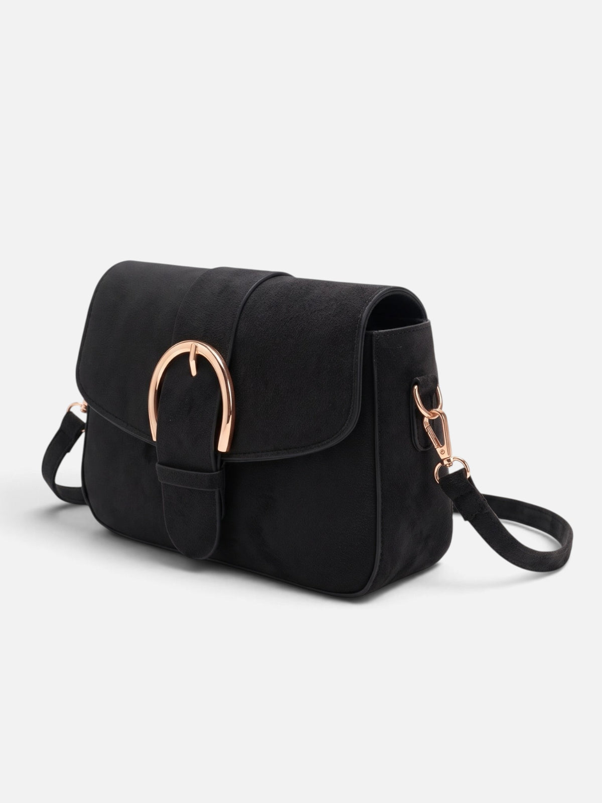 Sac Bandoulière Femme Suédine Détail Boucle