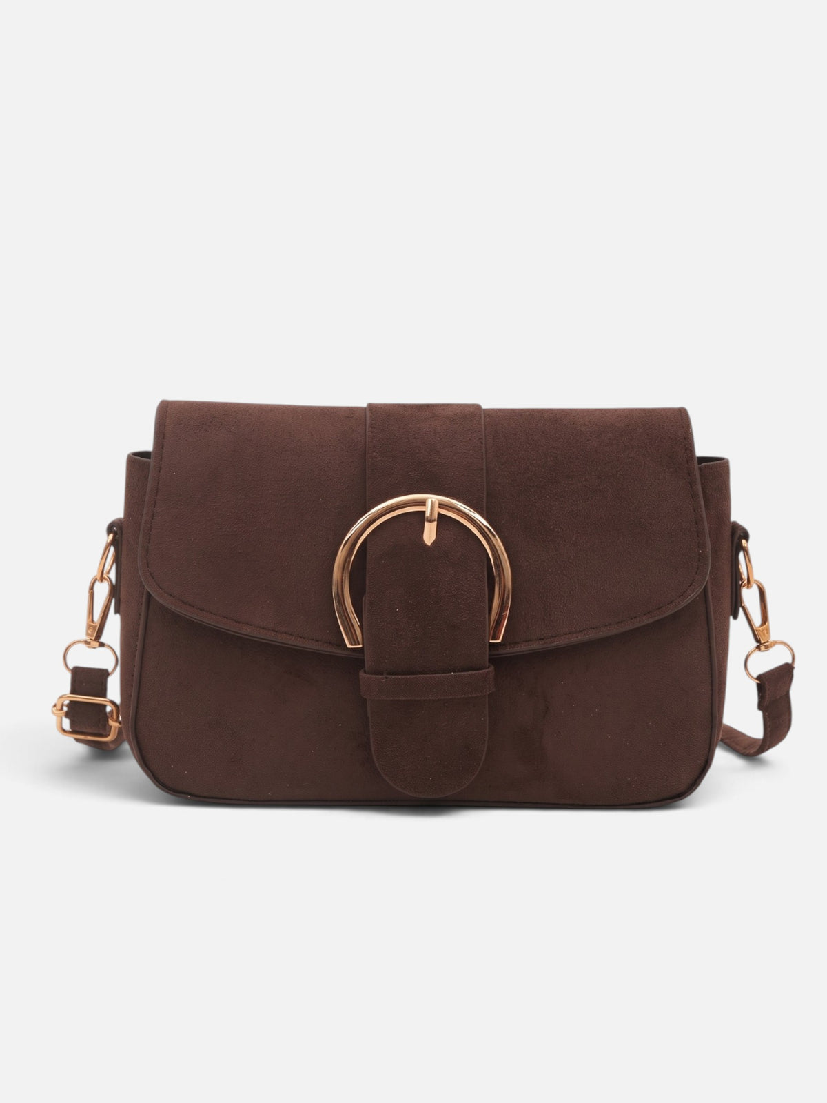 Sac Bandoulière Femme Suédine Détail Boucle