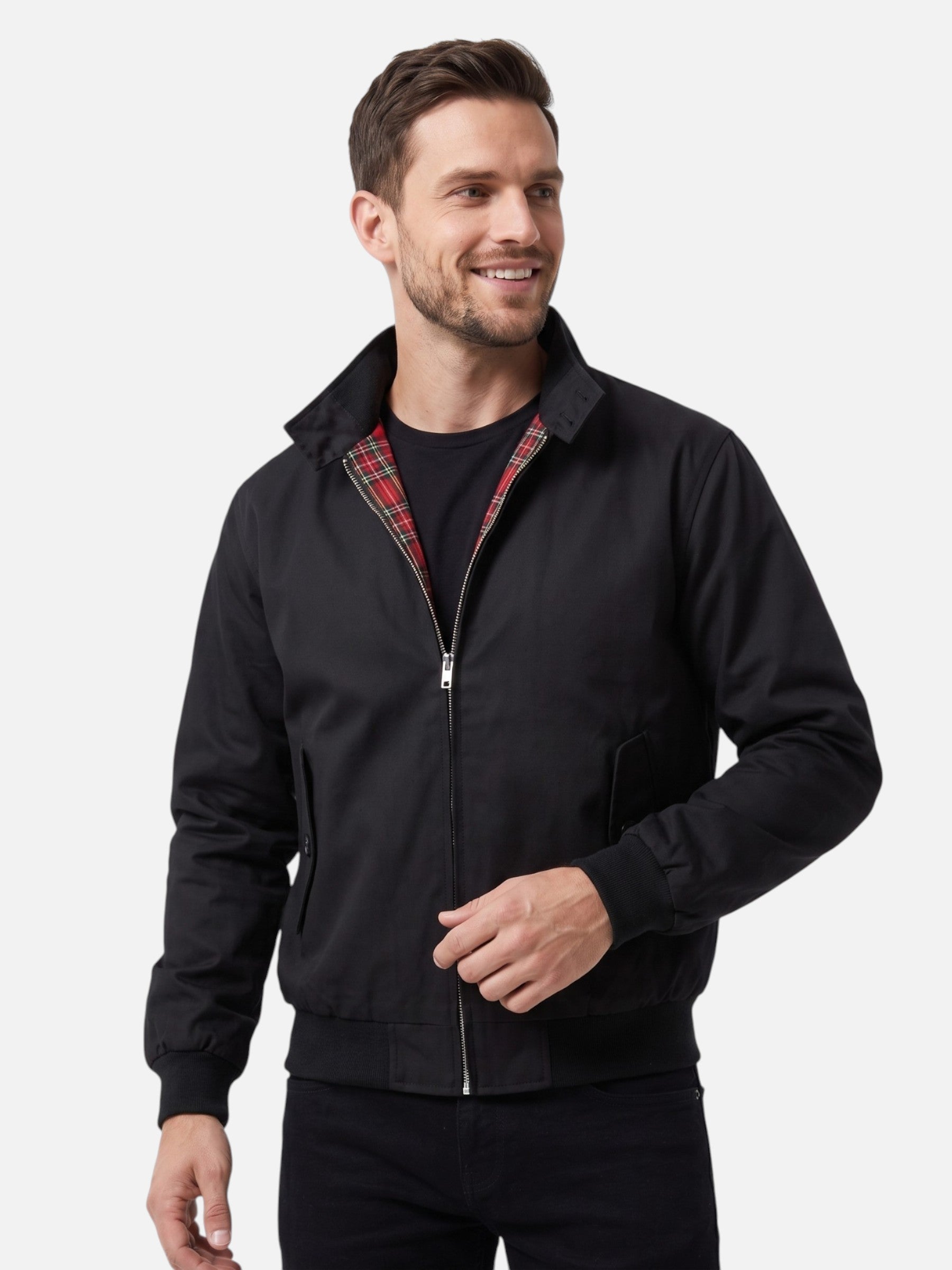Blouson Harrington Homme Doublure à Carreaux
