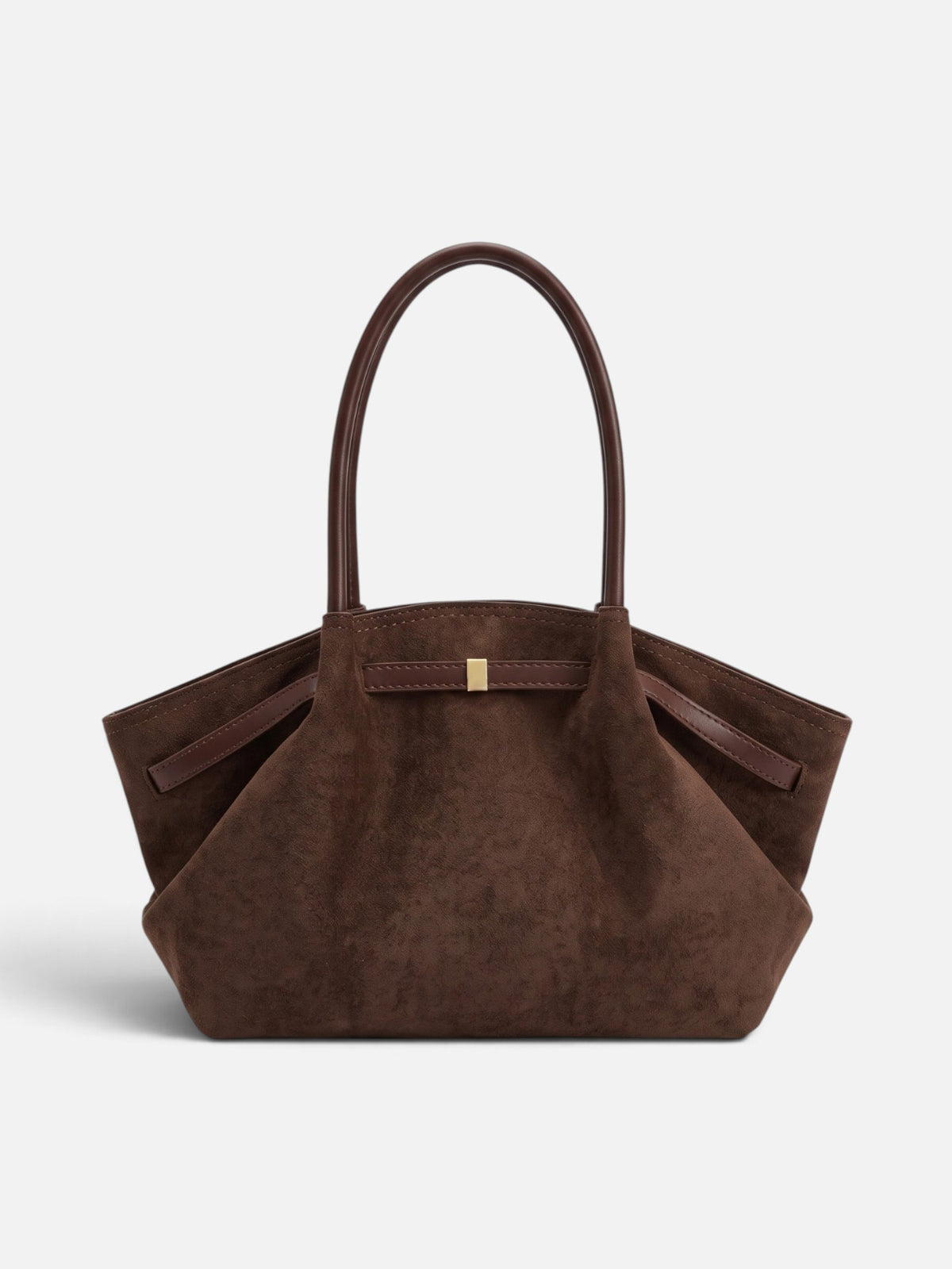 Sac Cabas Femme Suédine Porté Épaule Détail Ceinture
