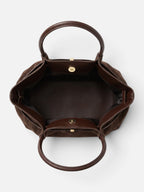 Sac Cabas Femme Suédine Porté Épaule Détail Ceinture