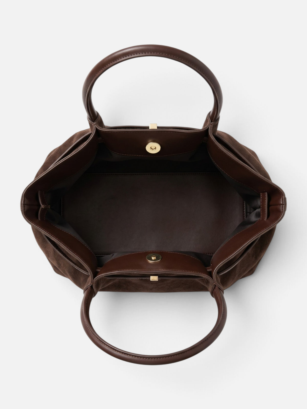 Sac Cabas Femme Suédine Porté Épaule Détail Ceinture