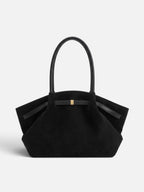 Sac Cabas Femme Suédine Porté Épaule Détail Ceinture