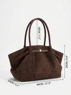 Sac Cabas Femme Suédine Porté Épaule Détail Ceinture