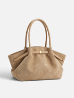 Sac Cabas Femme Suédine Porté Épaule Détail Ceinture