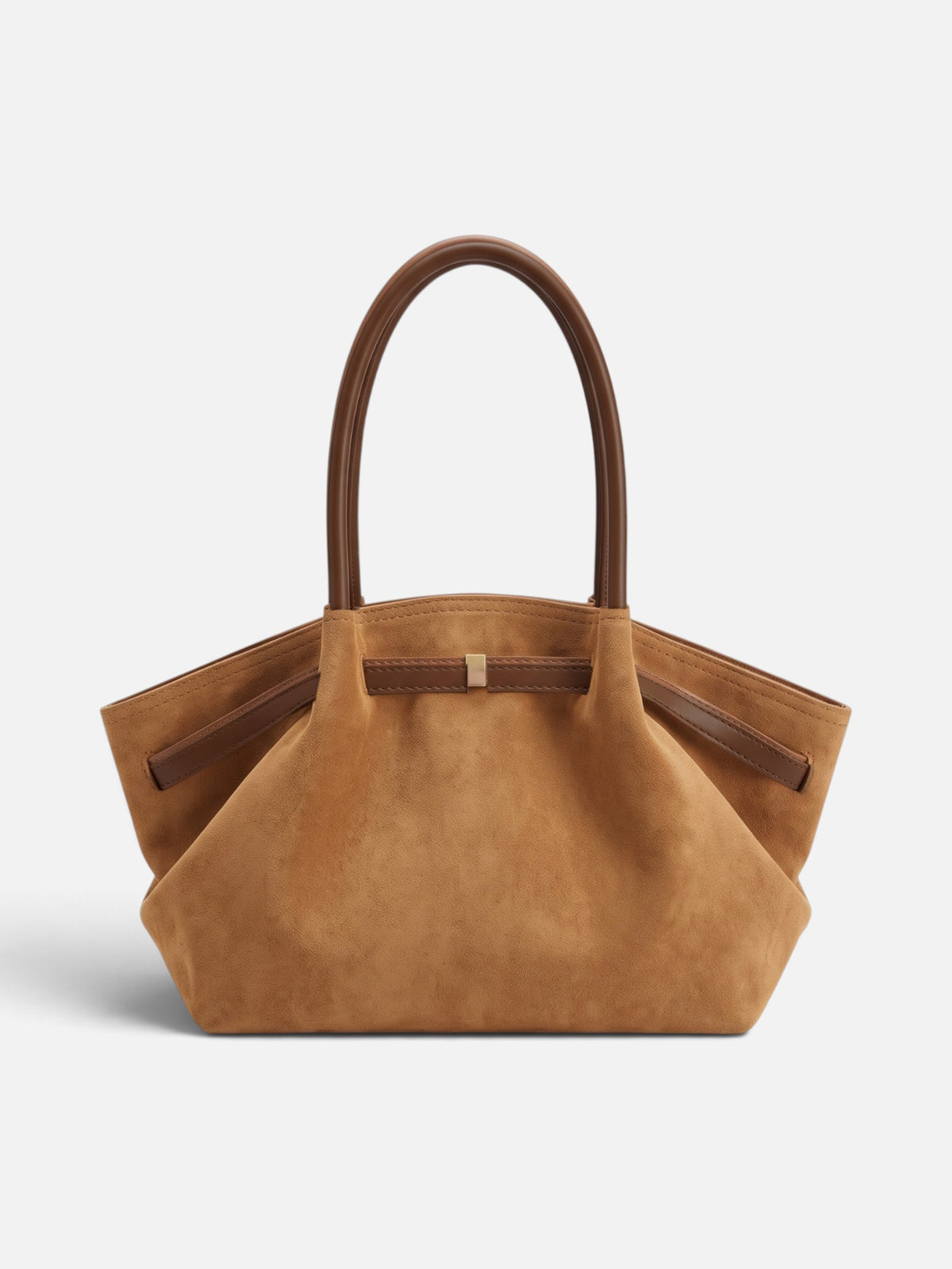 Sac Cabas Femme Suédine Porté Épaule Détail Ceinture