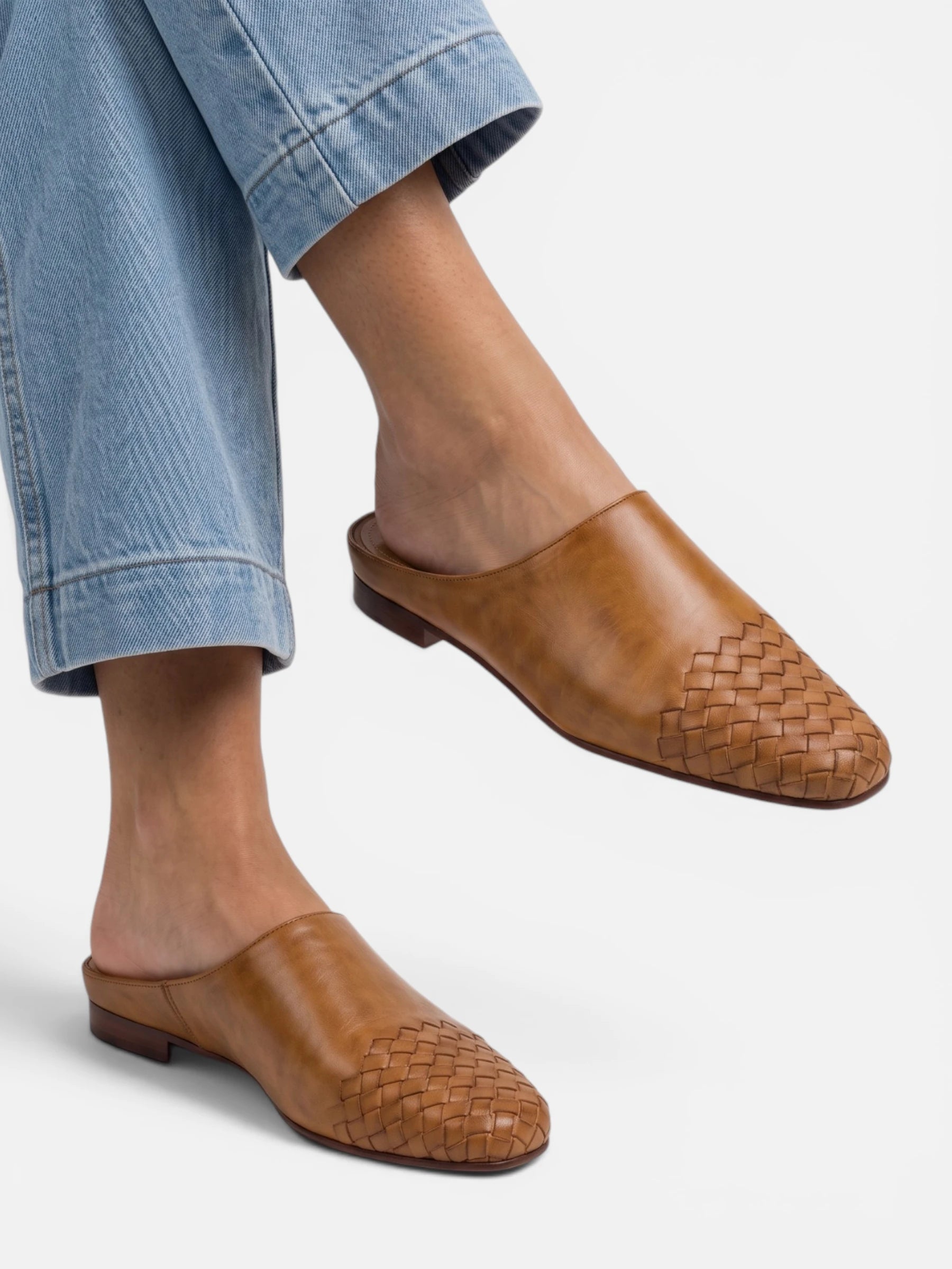 Mules Femme Bout Carré Sans Talon Été