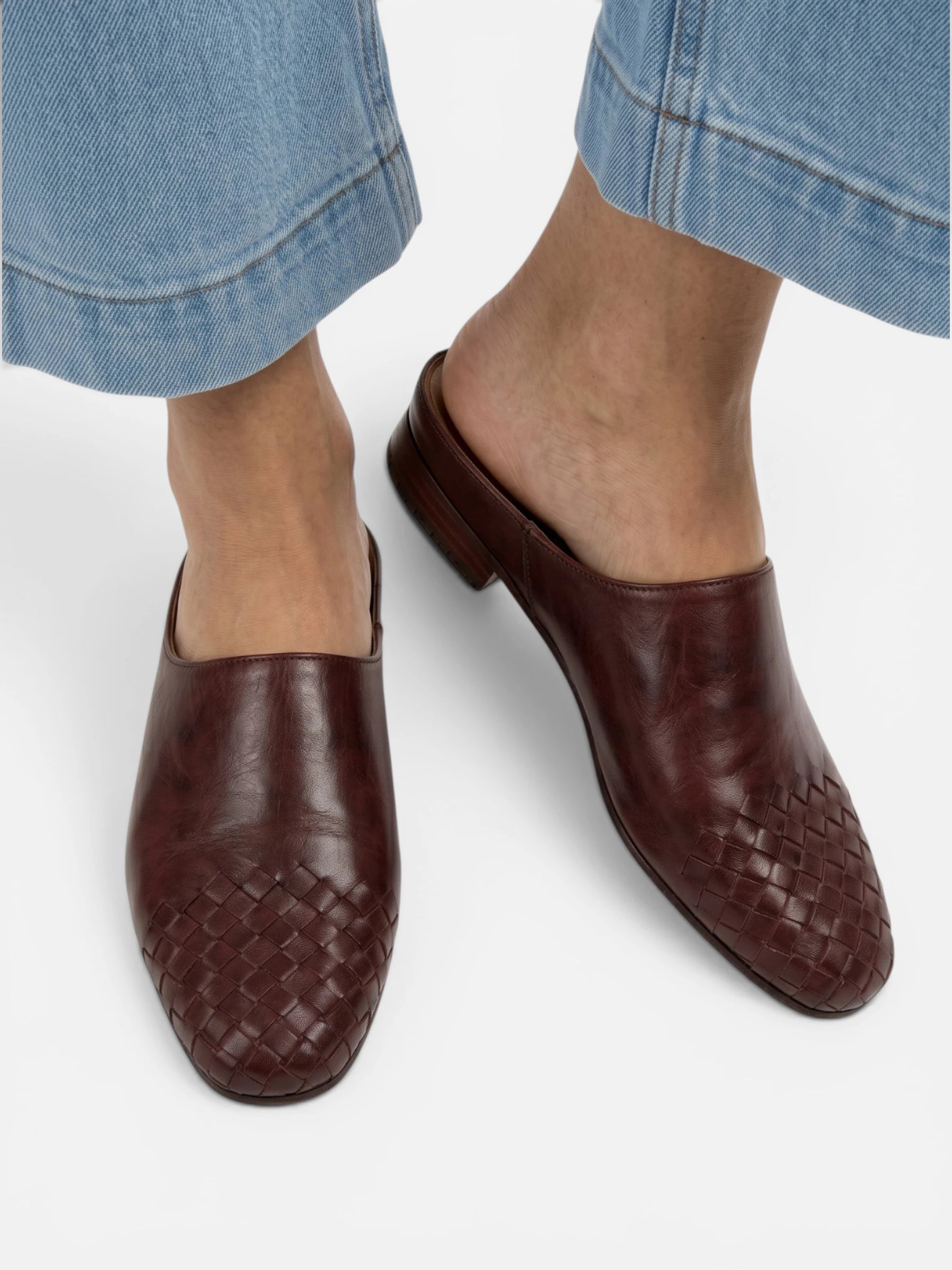 Mules Femme Bout Carré Sans Talon Été