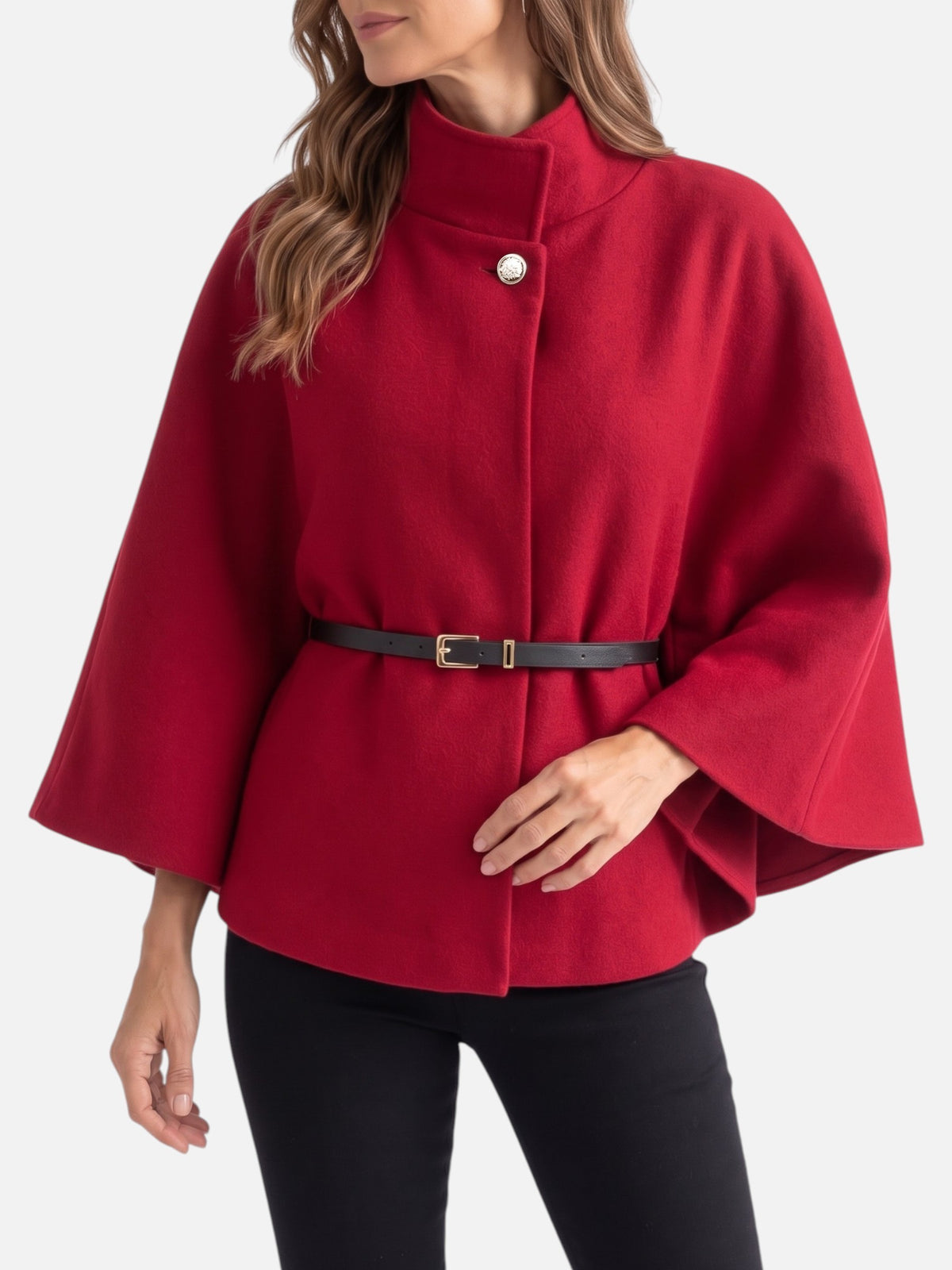Veste Cape Femme Ceinturée
