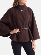 Veste Cape Femme Ceinturée