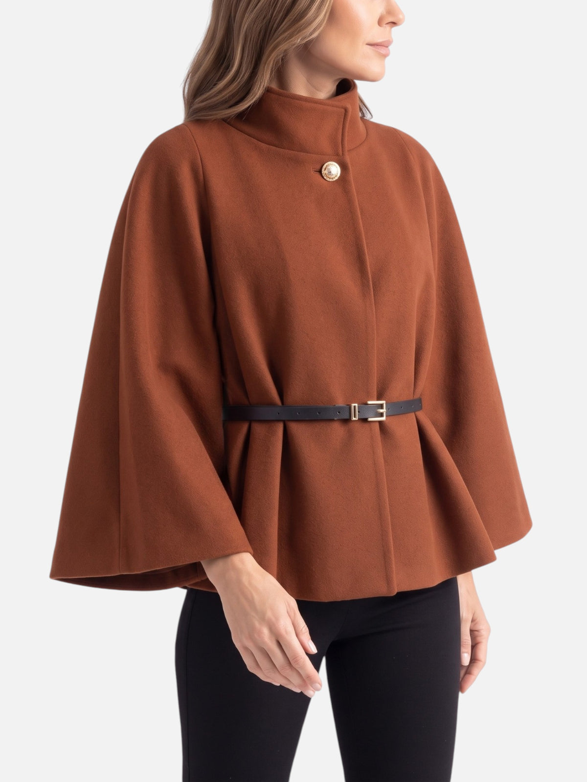 Veste Cape Femme Ceinturée