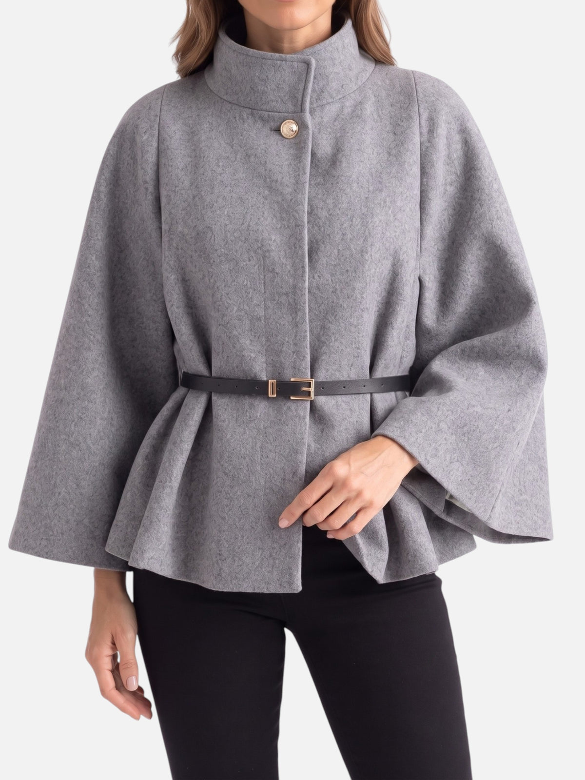 Veste Cape Femme Ceinturée