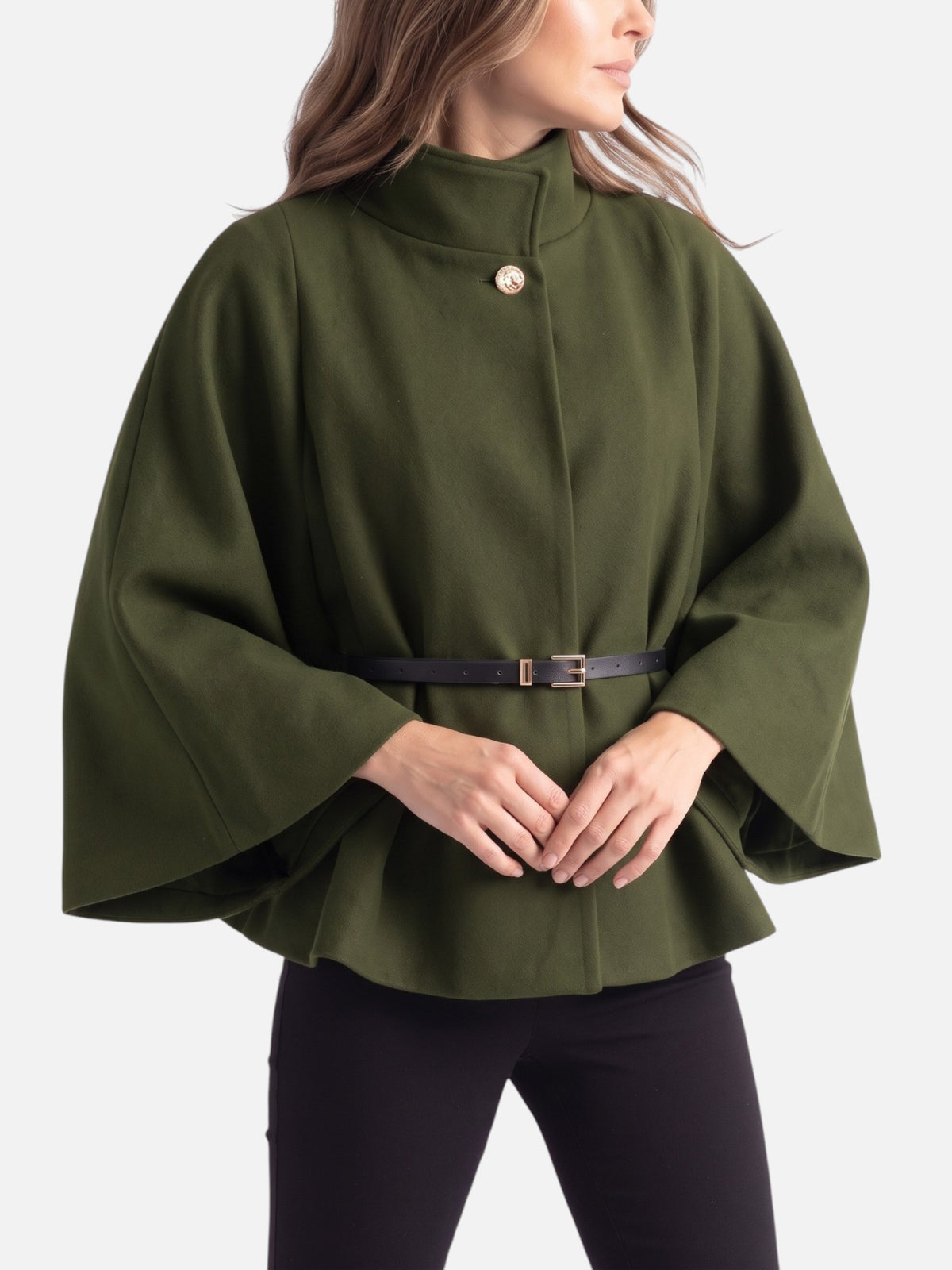 Veste Cape Femme Ceinturée