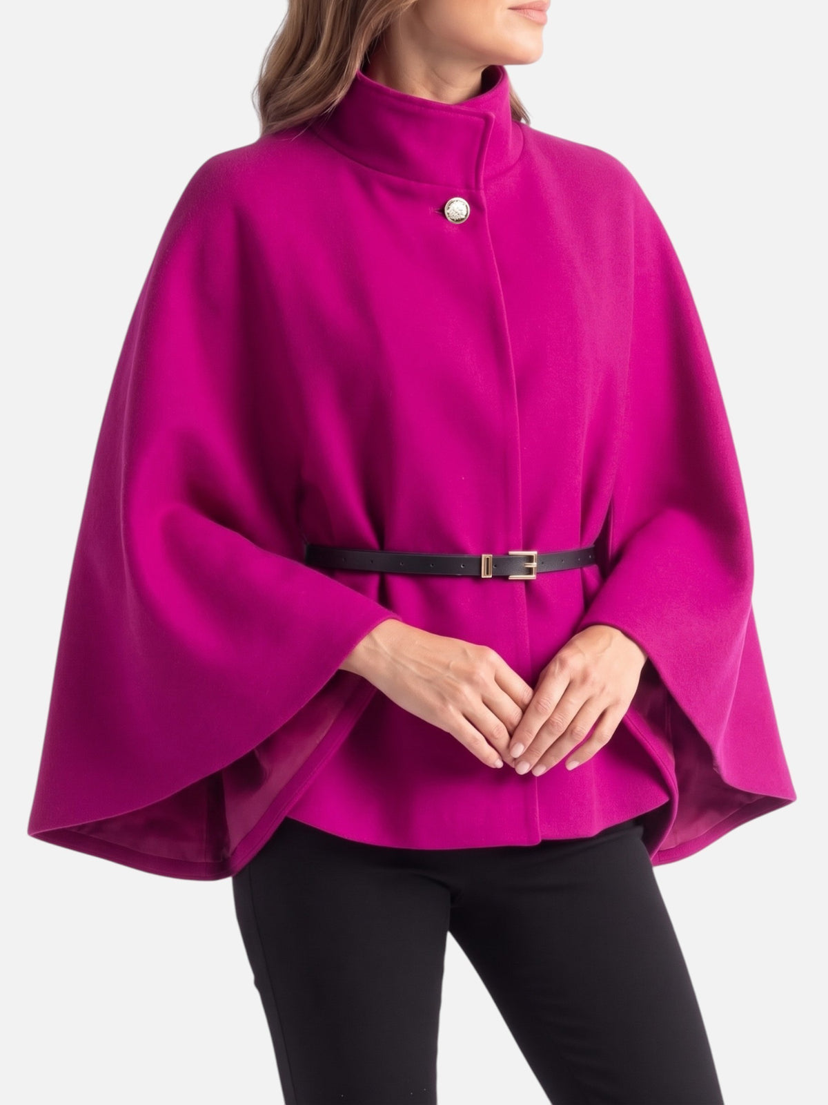 Veste Cape Femme Ceinturée