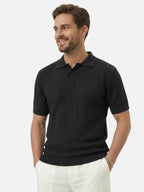 Polo homme en maille texturée élégante à manches courtes pour homme