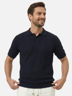 Polo homme en maille texturée élégante à manches courtes pour homme
