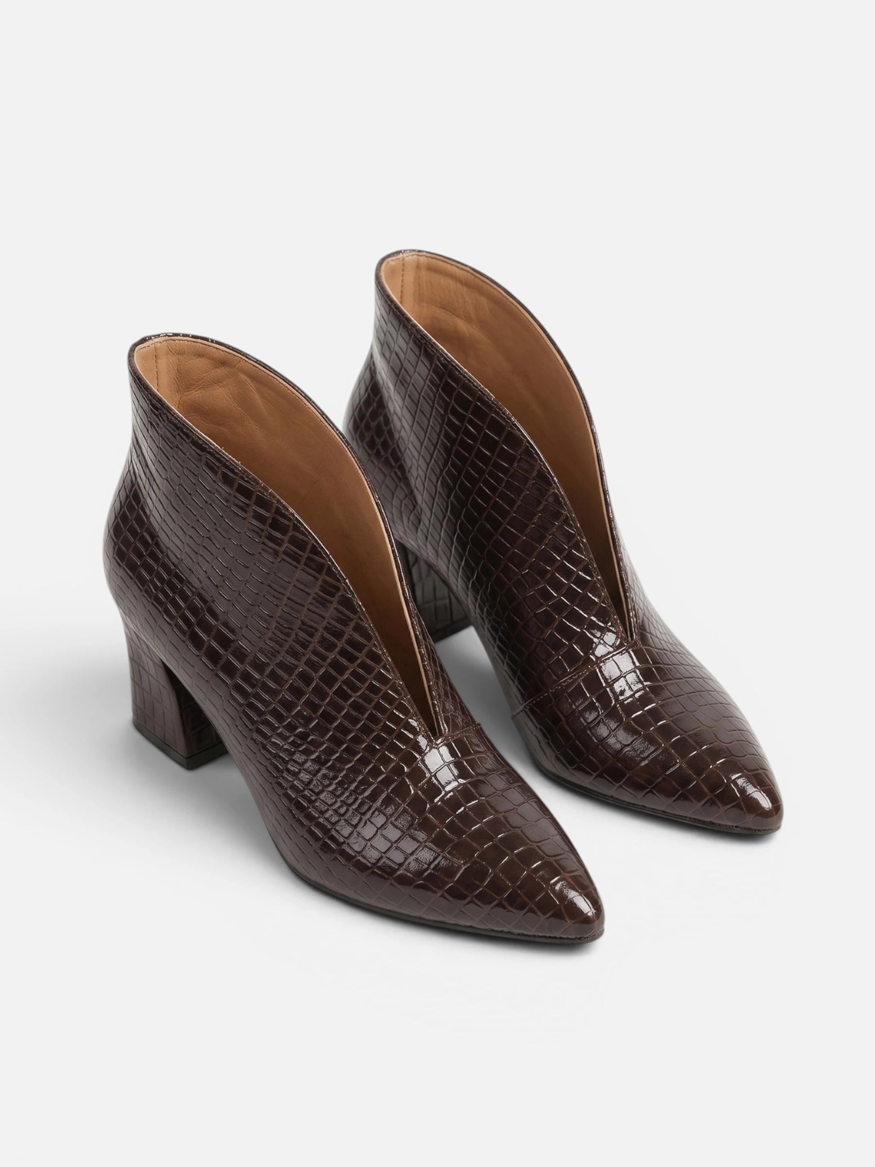 Bottines Femme Talon Effet Croco